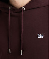 Lee Plain Hoodie Męska Bluza z Kapturem Logo Velvet Beet L80YRY74 112321575